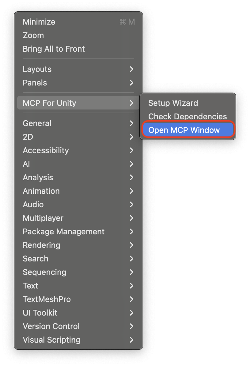 Opening the MCP window