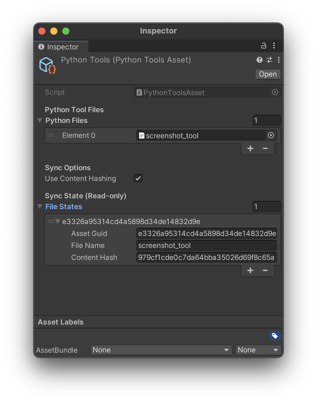 Python Tools Asset Inspector