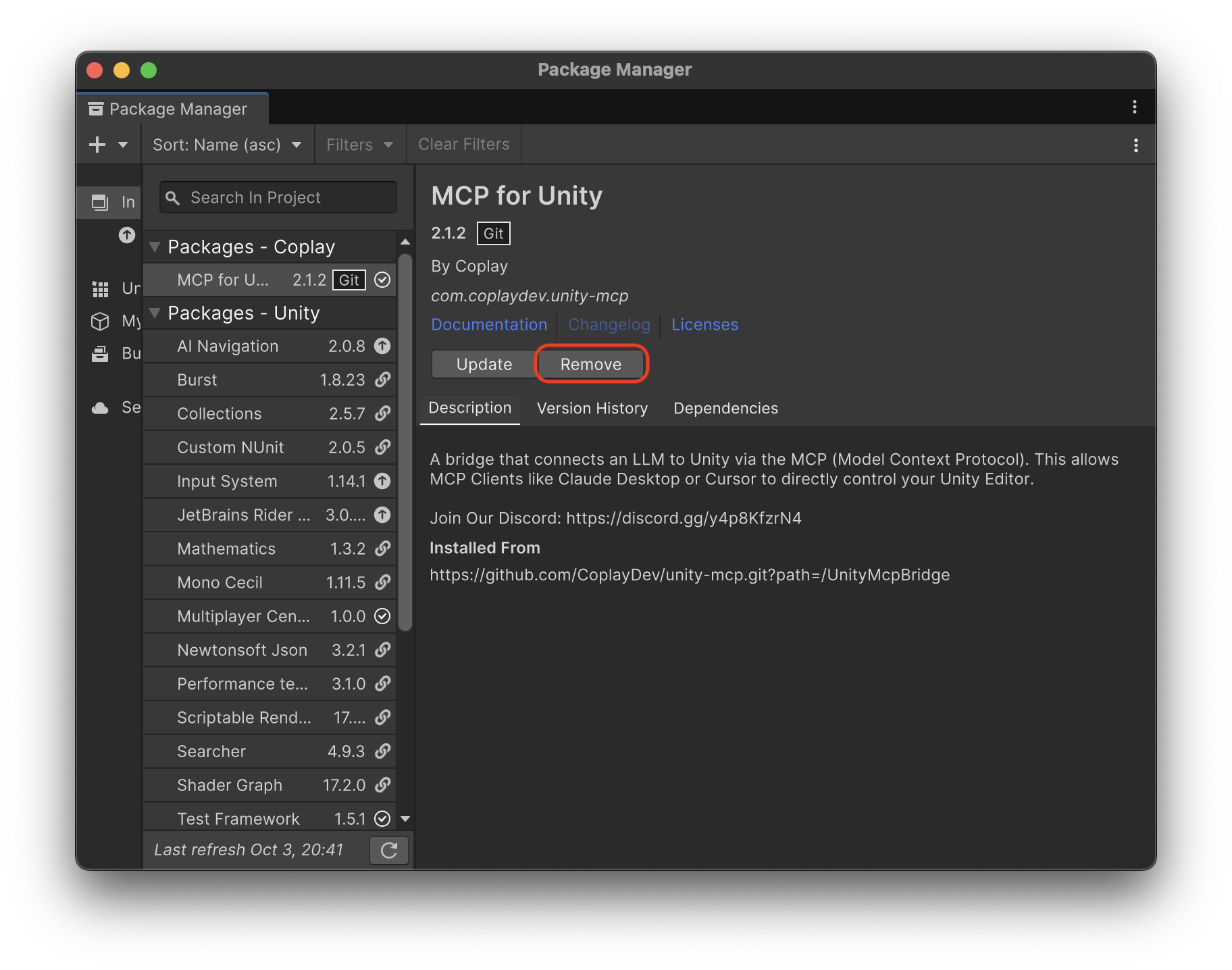 Uninstalling the legacy package