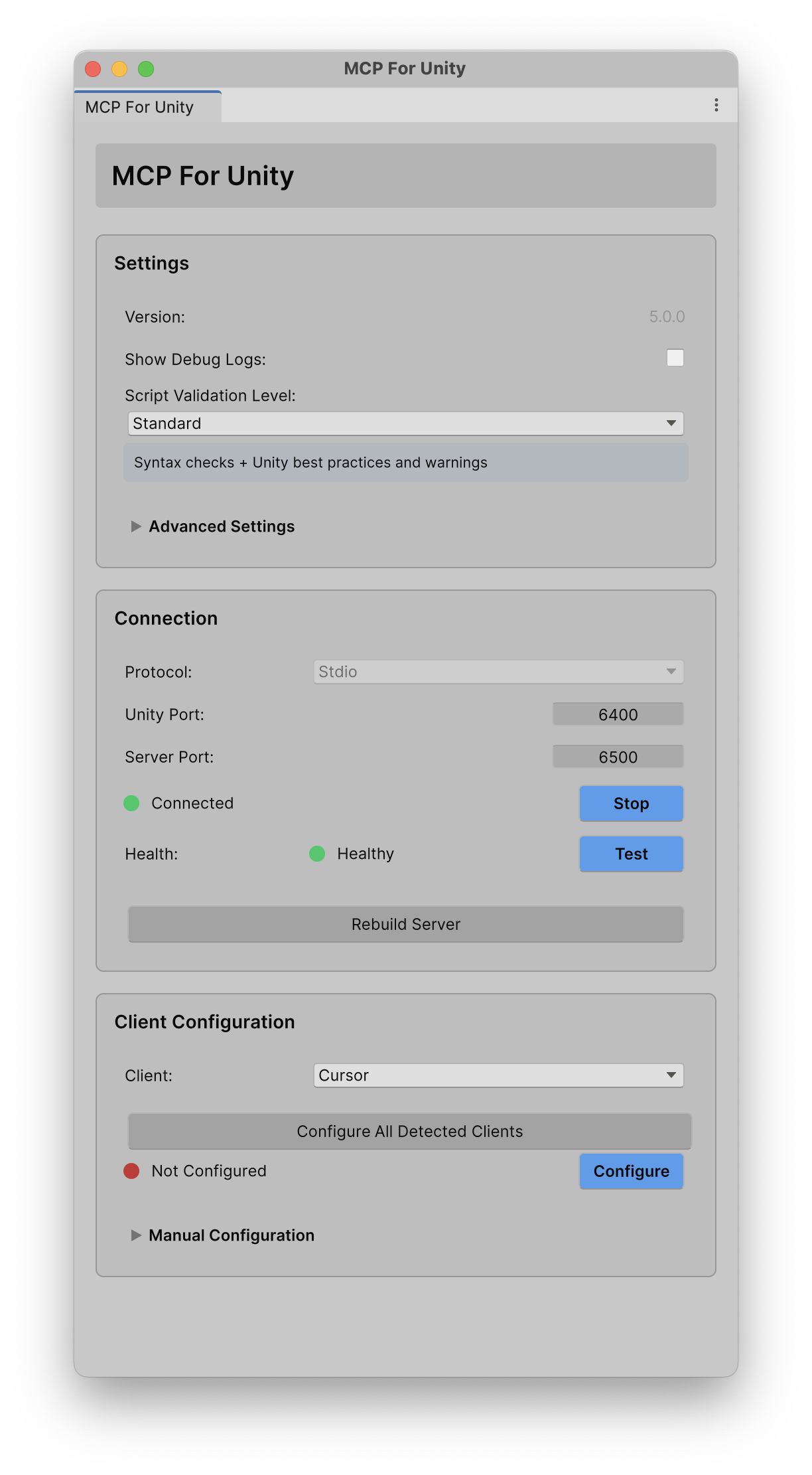 New MCP Editor Window Light