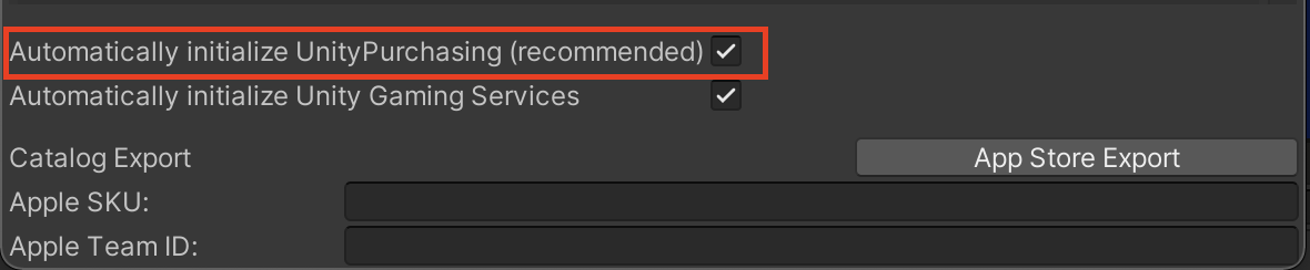 Enabling auto-initialization for the SDK through the IAP Catalog GUI